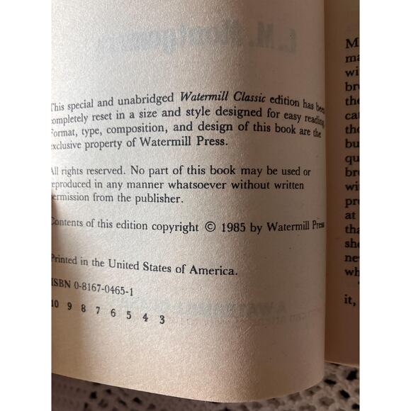 Vintage Anne of Green Gables Paperback - 1985 Watermill Classic Edition - Picture 3 of 5